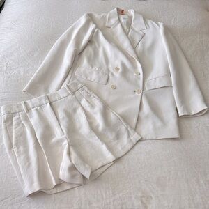 Wilfred blazer and shorts.